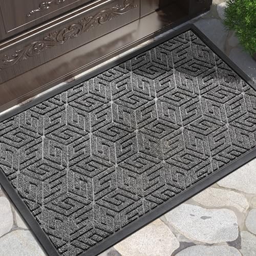 Yimobra Front Door Mat for Outside Entrance, Mix Grey by Yimobra