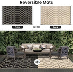 Smiry Outdoor Rug 8x10 ft Waterproof Reversible Boho Mat - Image 3