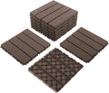 Domi Plastic Interlocking Deck Tiles, 36 Pieces One Pack, Dark Brown by domioutdoorliving