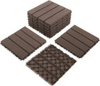 Domi Plastic Interlocking Deck Tiles, 36 Pieces One Pack, Dark Brown by domioutdoorliving