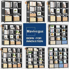 Mavivegue Book Shelf Cube Storage Organizer 20 Cubes DIY Metal Bookshelf - Image 6