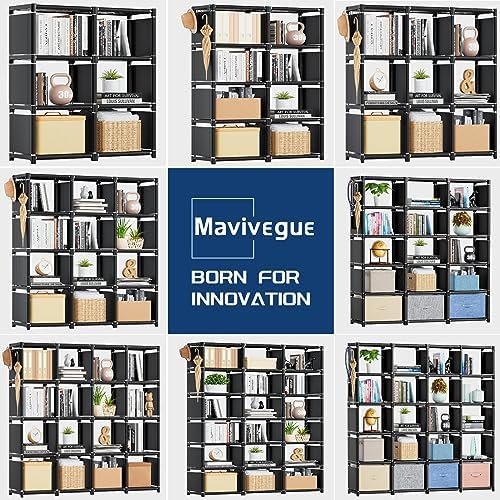 Mavivegue Bookshelf, 15 Cube Storage Organizer, Book Shelf Organizer - Image 6