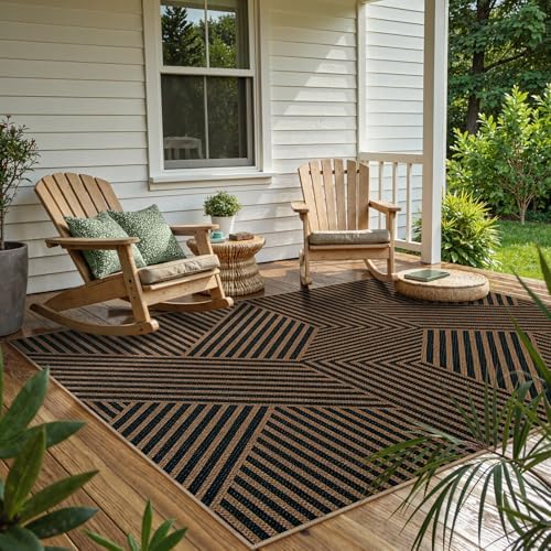 Lahome Geometric Easy Jute Outdoor Rug 5x7 - Image 5