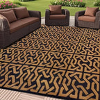 SAND MINE Reversible Mats, Plastic Straw Rug, Modern Area Rug, Large Floor Mat by SANDMIND