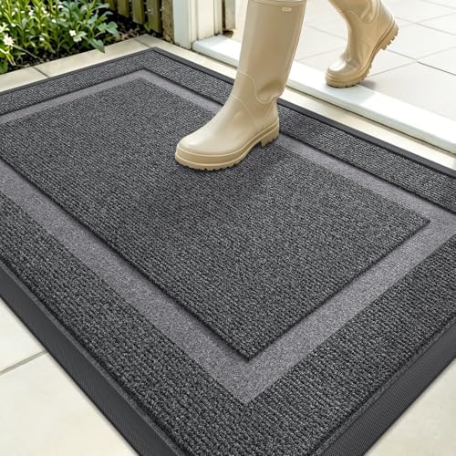 OLANLY Front Door Mat Outside 35x23, All-Season Heavy-Duty Rubber Doormat by OLANLY