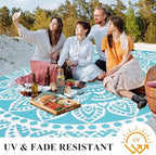 Bsmathom Waterproof Outdoor Rug 6'x9' Reversible Boho Plastic Straw Patio Deck - Image 5