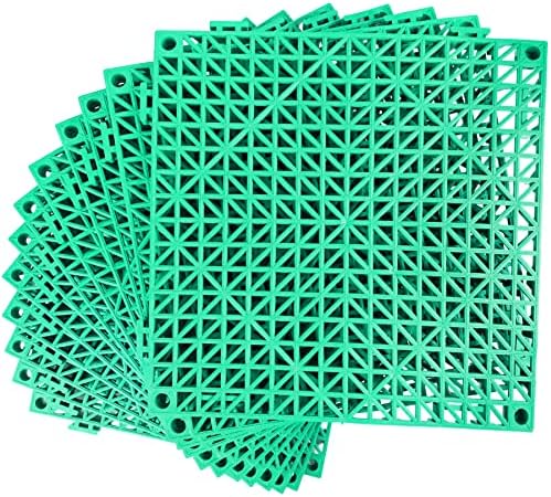 MYFAMIREA Modular Interlocking Cushion 12 Pack 11.8" x 11.8" Rubber Floor Tiles by MYFAMIREA