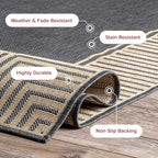 nuLOOM Asha Dark Grey Bordered Indoor/Outdoor Area Rug - Image 3