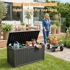 Outdoor Storage Box, Waterproof 100 Gallon Resin Deck Box - Image 6