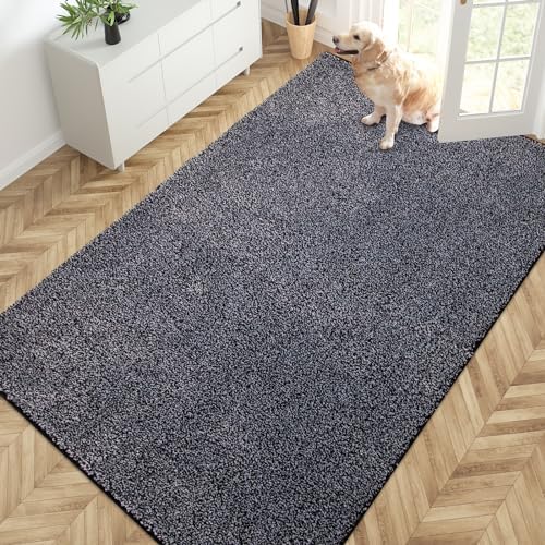 PURRUGS Area Rug, Bluish Grey-Black by PURRUGS