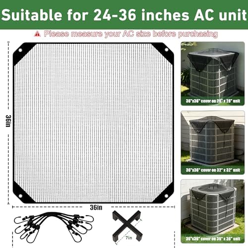 Air Conditioner Covers for Outside, Mesh AC Covers for Outdoor Units, Universal - Image 2