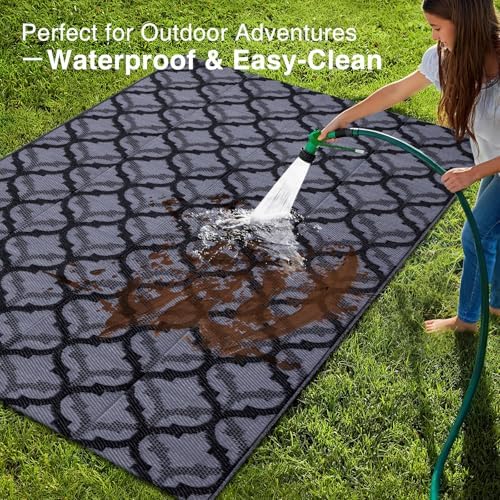 OLANLY Outdoor Rug 5x8 ft Waterproof Reversible Braided Mat - Image 3