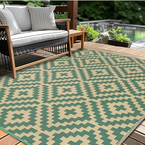 Kalafun Outdoor Patio Plastic Straw Rug, 5x8 ft by Kalafun
