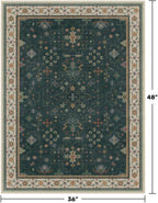 Dark Green Oushak 3x4 Large Entryway Rug - Image 2