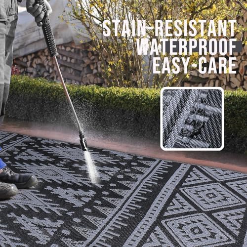 OLANLY Outdoor Rug 5x8 ft Waterproof Reversible Boho Mat - Image 3