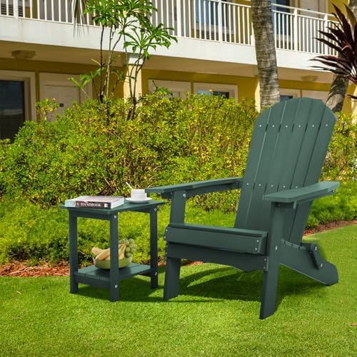 Meluvici Double Adirondack Side Table Weather Resistant, Outdoor Rectangular - Image 2