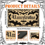 Unwelcome Halloween Doormat Outdoor Indoor Entrance Mat Black Bat Floor Mat - Image 3