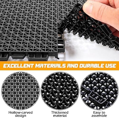 Thyle 50 Pack Drainage Mats Interlocking Rubber Floor Tiles 10" x 10" Non Slip - Image 3