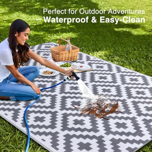 OLANLY Outdoor Rug 4x6 ft Waterproof Reversible Mat - Image 3