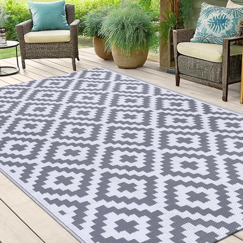 Smiry Outdoor Rug 5x8 ft Waterproof Reversible Boho Mat - Image 6
