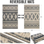 OLANLY Outdoor Rug 4x6 ft Waterproof Reversible Boho Mat - Image 2