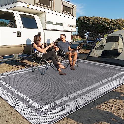 HappyTrends Outdoor Rug Portable Plastic Straw Camping Rugs - Image 3