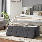 SONGMICS 43.3 Inches Storage Ottoman, Foldable Bench - Image 4