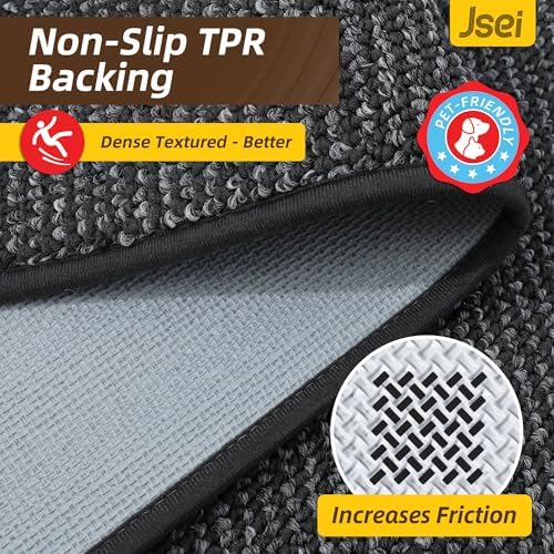 JSEI Dirt Trapper Door Mat 32" x 48", Non-Slip Washable Doormats - Image 5