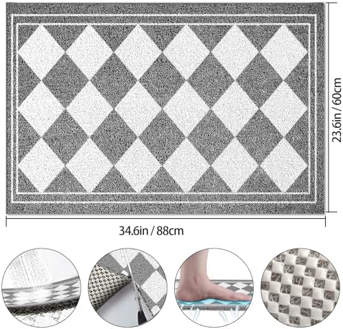 godehone 23.6" x 34.6" Front Door Mat, Heavy Duty Dirt Mud Trapper Doormat - Image 2