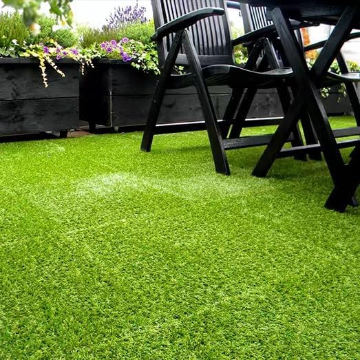 Interlocking Artificial Grass Tiles 36 sq. ft, Self-draining Faux Grass Rug - Image 3