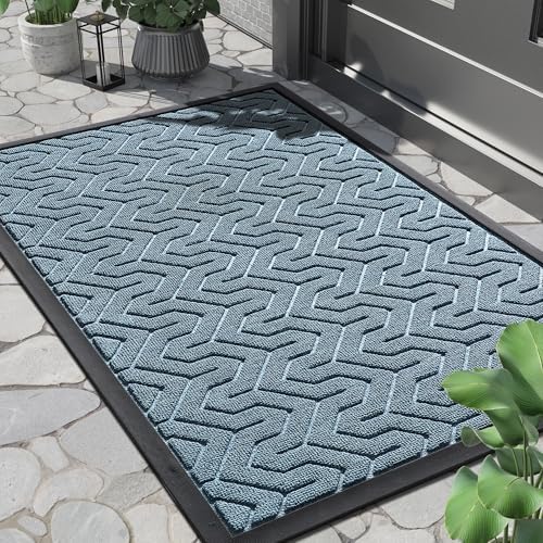 Yimobra Indoor Outdoor Mats for Front Door, Mix Blue by Yimobra