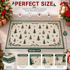 3x5 Ft Pine Tree Christmas Reversible Plastic Straw Outdoor Rug - Image 2