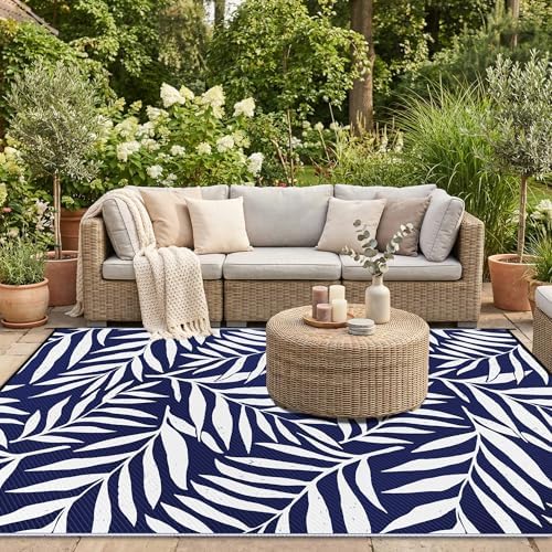 Smiry Outdoor Rug 8x10 ft Waterproof Reversible Leaf Mat - Image 5