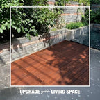 Acacia Wood Interlocking Deck Tiles, Patio & Backyard Tile, 12 in - Image 4