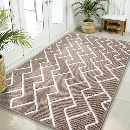 OLANLY Front Door Mat 59x35, Low-Profile Easy Clean Doormat by OLANLY