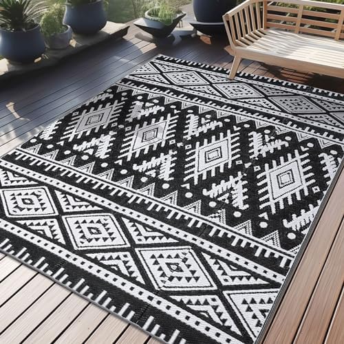 OLANLY Outdoor Rug 5x8 ft Waterproof Reversible Boho Mat by OLANLY