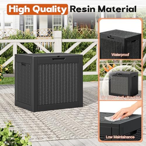 Outdoor Storage Box, Resin Deck Boxes Indoor and outdoor, Waterproof Storage - Image 4