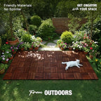 Acacia Wood Interlocking Deck Tiles, Patio & Backyard Tile, 12 in - Image 2