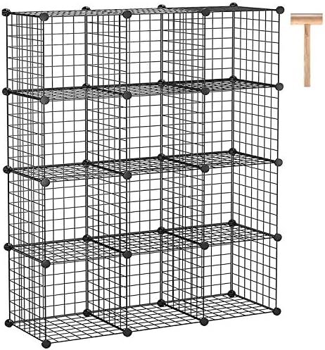 C&AHOME Wire Cube Storage, 12-Cube Storage Organizer Metal, C Grids by CAHOME