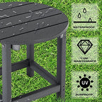 LZRS Round Adirondack Patio Side Table End Table, Outdoor Side Tables - Image 4