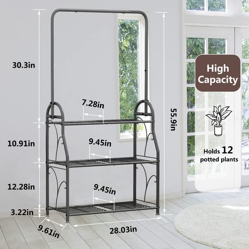 SORCEDAS Plant Stand Outdoor Indoor 3 Tier Metal - Image 5