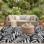Smiry Outdoor Rug 9x12 ft Waterproof Reversible Leaf Mat - Image 5