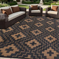 SAND MINE Waterproof Outdoor Rug 6x9 ft, Reversible Plastic Straw Area Rug by SANDMIND