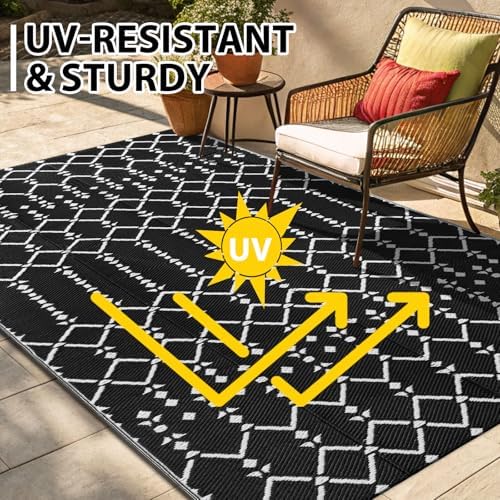 Smiry Outdoor Rug 5x8 ft Waterproof Reversible Boho Mat - Image 4