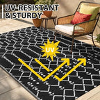 Smiry Outdoor Rug 5x8 ft Waterproof Reversible Boho Mat - Image 4