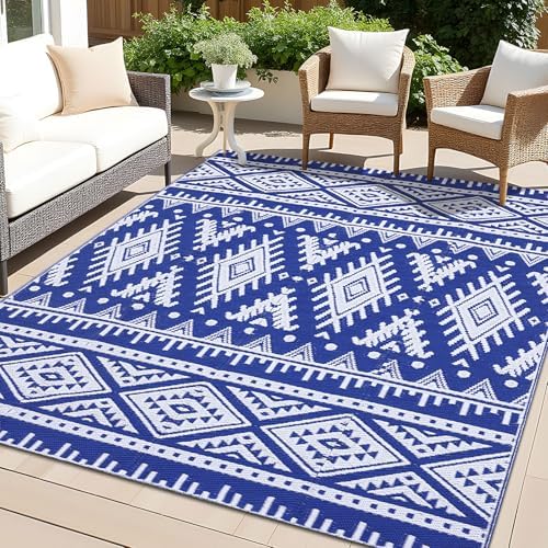 OLANLY Outdoor Rug 5x8 ft Waterproof Reversible Boho Mat by OLANLY