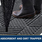 Smiry Front Door Mat Outside Entrance, Low Profile Rubber Doormat - Image 3