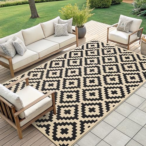Smiry Outdoor Rug 10x14 ft Waterproof Reversible Boho Mat - Image 7