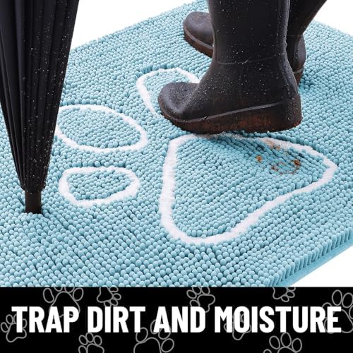 Smiry Dog Door Mat for Muddy Paws, Absorbent Non Slip Dirt Trapper - Image 2