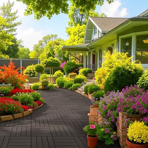 9 Pack Composite Interlocking Deck Tiles, Straight Grain Deck Tiles - Image 6